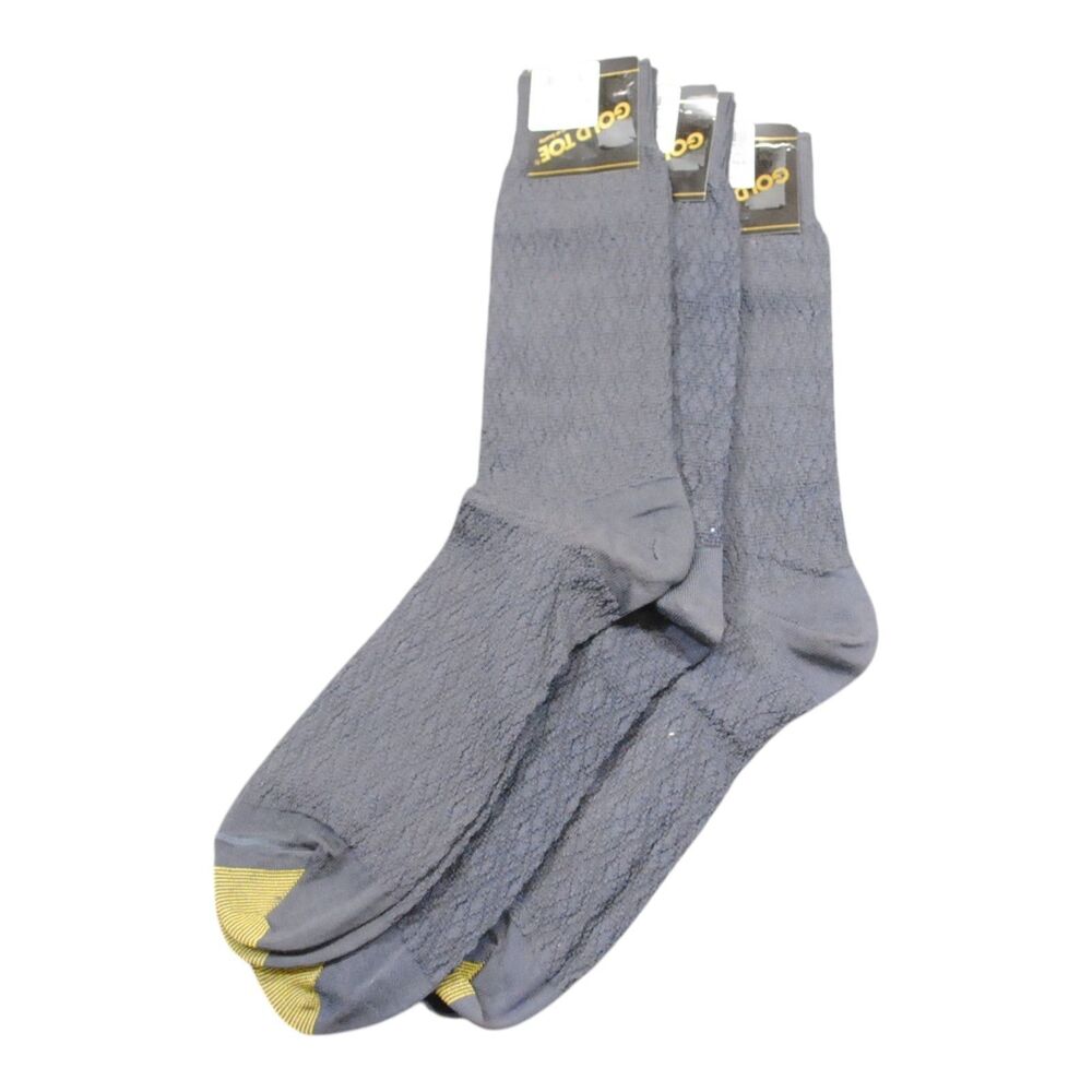 Men's Socks Gray Gold Toe Cotton Nylon Sock Size 10-13 New Vintage